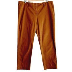LAND'S END Classic Chino Crop Pants Tan Fit 2 Sz 18 Flawed